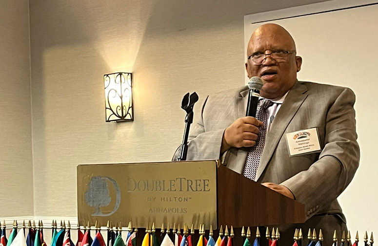 On Wednesday, March 6, our speaker was Ambassador Ndumiso Ntshinga of South Africa. After South Africa freed itself from Apartheid in 1994, the country became a beacon of hope based on its Truth and Reconciliation Commission.